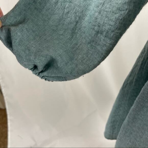 ODDY Teal & Cream Babydoll Boho Eyelet Lace Prairie Dress NWT Size S - Picture 5 of 12